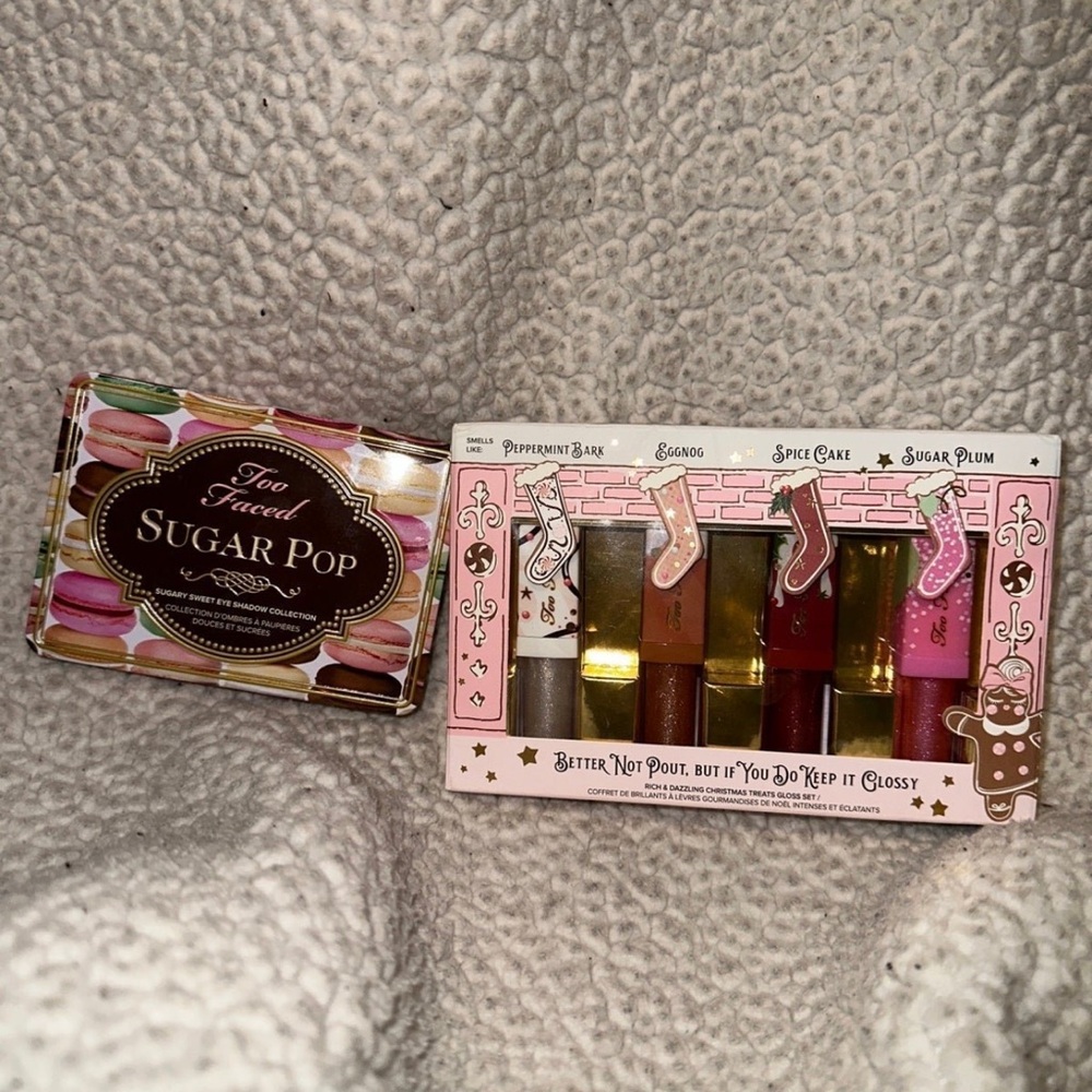 Too Faced Sugar Pop Eyeshadow Palette & Better Not pout If You Do Keep It Glossy